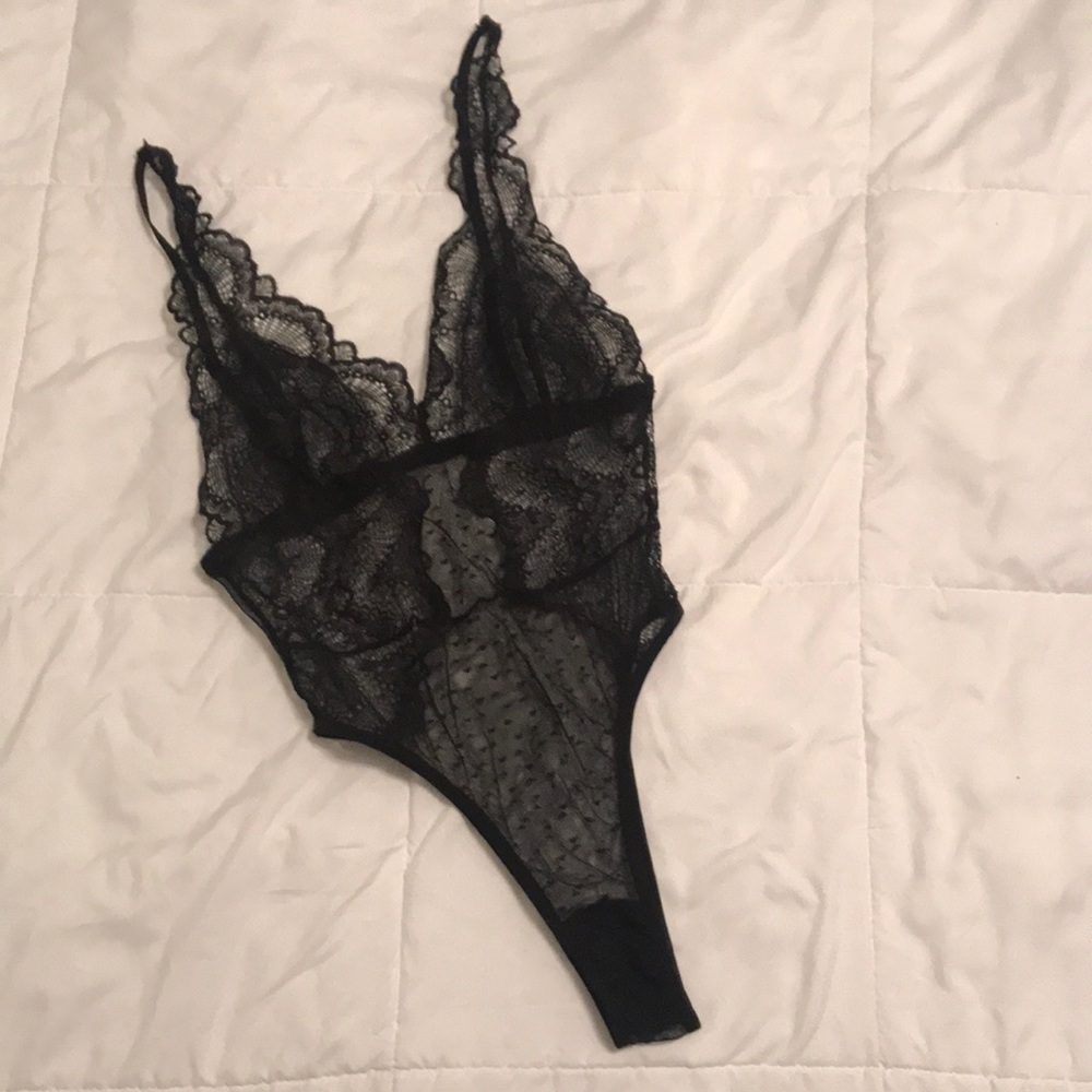 One piece black lingerie